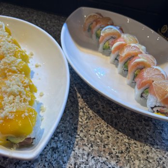 Sushi Boat Town - Left honey mango & right is 49ers - Japanese Near Me - San Jose, California
