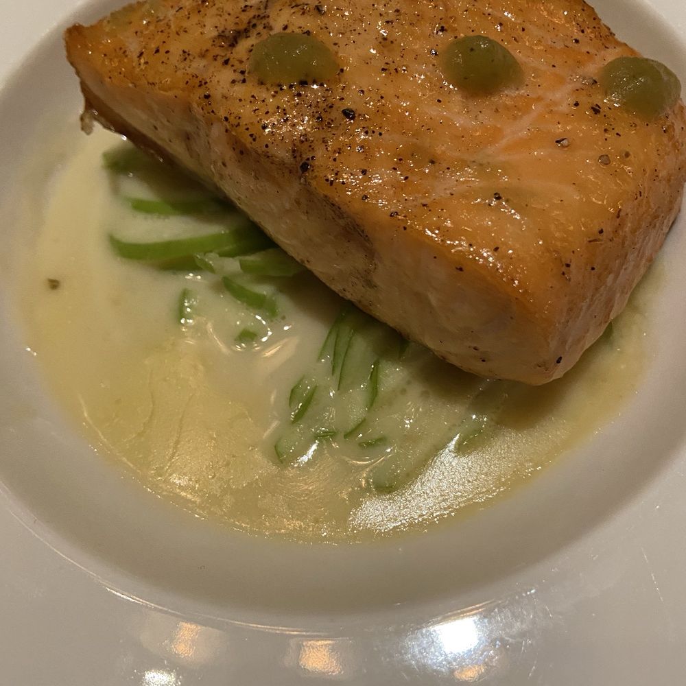 Vintage Steakhouse - Miso Salmon, great texture and sauce was delicious mixed with the slivers of green apple. - Steakhouses Near Me - Coarsegold, California Vintage Steakhouse - Miso Salmon, great texture and sauce was delicious mixed with the slivers of green apple. - Steakhouses Near Me - Coarsegold, California