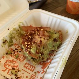 Half  eaten avocado toast