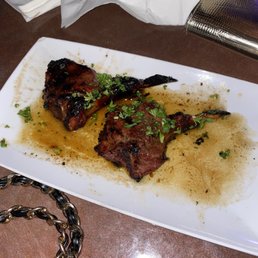 Lamb chops cooked well done Lamb chops cooked well done