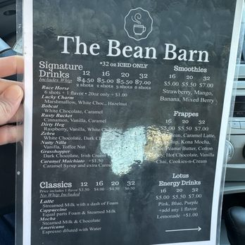 The Bean Barn - Menu - Coffee & Tea Near Me - Flippin, Arkansas