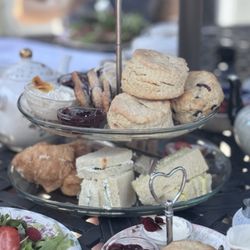 McKenna's Tea Cottage - Scones, dessert, and sandwich tower.