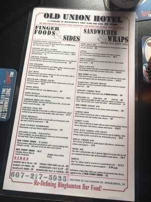 Menu photo 6 The Old Union Hotel Binghamton, NY Menu photo 6 The Old Union Hotel Binghamton, NY