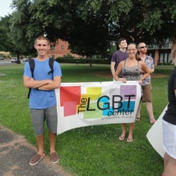 Volunteers promoting the center at a local pro-marriage equality demonstration in Downtown Norfolk.