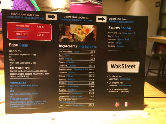 Menu photo 1 Wok Street Barcelona, B Menu photo 1 Wok Street Barcelona, B