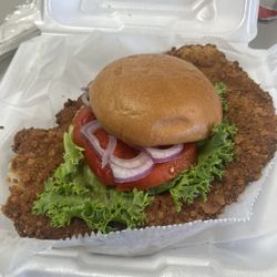 The Top Hat Sports Grill - It was the best pork tenderloin sandwich I've had in a long time. It was so big. It was delicious.