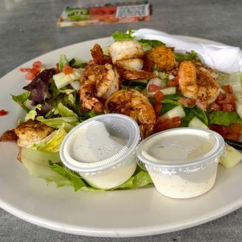 Relax Grill at Lake Eola - grilled shrimp salad - Greek Near Me - Orlando, Florida Relax Grill at Lake Eola - grilled shrimp salad - Greek Near Me - Orlando, Florida