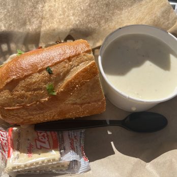 Moe's Deli - Half Cabo Turkey Sandwich and half soup clam chowder - Sandwiches Near Me - Orange, California Moe's Deli - Half Cabo Turkey Sandwich and half soup clam chowder - Sandwiches Near Me - Orange, California