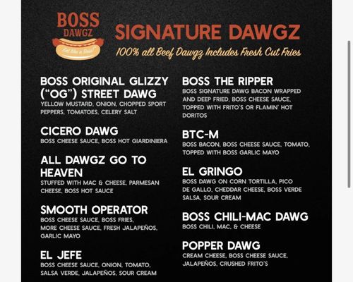 Menu photo 2 Boss Dawgz Lisle, IL Menu photo 2 Boss Dawgz Lisle, IL