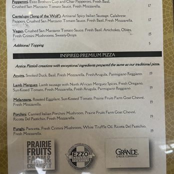 Pizzeria Antica - Menu (August 2023) - Pizza Near Me - Champaign, Illinois