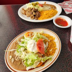 Tio’s Diner - Front:  Chicken Burrito, Lunch Size.  Back:  Pork Carnitas, Lunch Size.