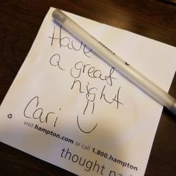 Welcome note from Housekeeping.