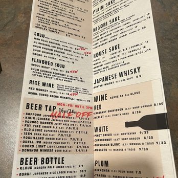 Suh Sushi Korean BBQ - Booze menu. - Sushi Bars Near Me - Fort Collins, Colorado Suh Sushi Korean BBQ - Booze menu. - Sushi Bars Near Me - Fort Collins, Colorado