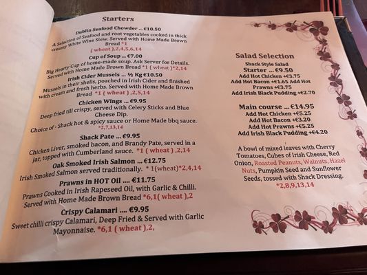 Menu photo 2 Shack Restaurant Dublin, D