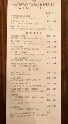 Menu photo 6 Gateway Tapas & Spirits Groveland, CA