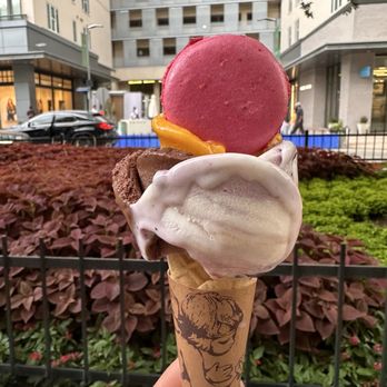 Amorino Gelato - Blueberry cheesecake, mango and organic chocolate - Ice Cream & Frozen Yogurt Near Me - Plano, Texas