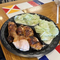 C R Chicks - PGA Plaza - 5 leg meal with double side of cucumber salad