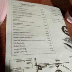 Tips Bar - Menu from Pete's BBQ next door