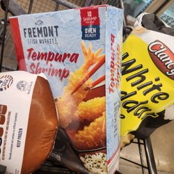 ALDI - Those tempura shrimp slap. You get 10 of them in the box for $7.99. I bought a duck too to the left of it.