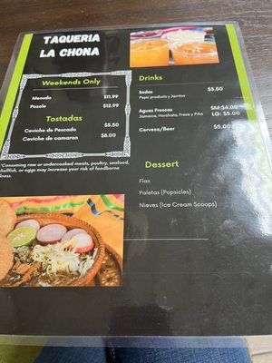 Menu photo 2 Taqueria La Chona Tavares, FL Menu photo 2 Taqueria La Chona Tavares, FL