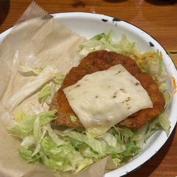 District Burger - Buffalo Chicken Sandwich, no bun - Burgers Near Me - Broken Arrow, Oklahoma