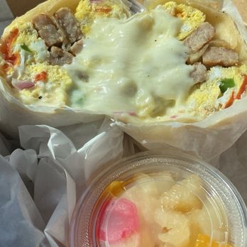 Cafe Aroma - Breakfast burrito with sausage - Coffee & Tea Near Me - Manteca, California