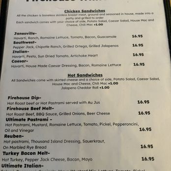 Firehouse Grill - Winter menu page 2. - Sandwiches Near Me - Janesville, California Firehouse Grill - Winter menu page 2. - Sandwiches Near Me - Janesville, California