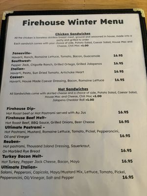 Menu photo 1 Firehouse Grill Janesville, CA Menu photo 1 Firehouse Grill Janesville, CA