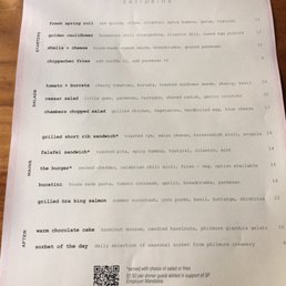 current outdoor dining menu