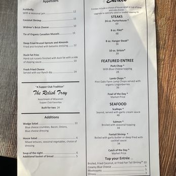 The Edgewater Supper Club - This was our visit Saturday Menu - New American Near Me - Jefferson, Wisconsin The Edgewater Supper Club - This was our visit Saturday Menu - New American Near Me - Jefferson, Wisconsin