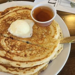 Blueberry pancake with lemon syrup (so good!)