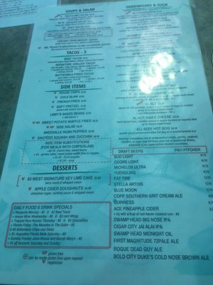 Menu photo 2 83 West Cedar Key, FL