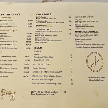 Joelle - Wine, beer cocktail etc menu - Italian Near Me - Bluffton, South Carolina Joelle - Wine, beer cocktail etc menu - Italian Near Me - Bluffton, South Carolina