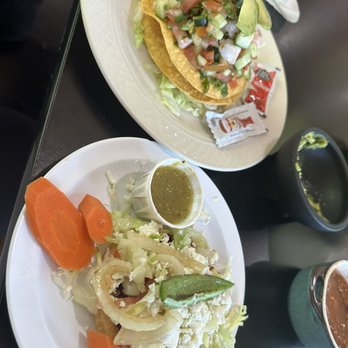 Cocuyo’s Restaurant - Shrimp tostada and chorizo sopes - Mexican Near Me - Soledad, California