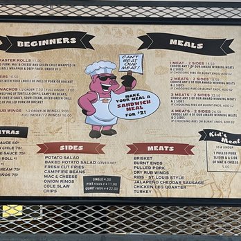 Woody's Q Shack - Menu as of June 2022 - Barbeque Near Me - Alamosa, Colorado