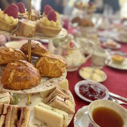 Austin English Tea Company - Three tiered nibbles - sweets, scones and ginger sandwiches