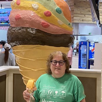The Original Rainbow Cone - Me, again, with my large cone - Donuts Near Me - Lombard, Illinois