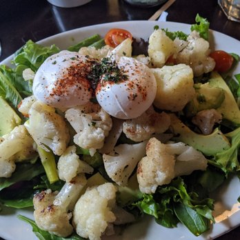The Maple - Poached eggs on cauliflower and asparagus salad - Breakfast & Brunch Near Me - Seattle, Washington