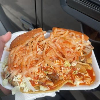 Chiva Torta - Media with two tacos - Mexican Near Me - Santa Ana, California Chiva Torta - Media with two tacos - Mexican Near Me - Santa Ana, California