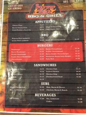Menu photo 2 Southern Girls BBQ Pangburn, AR