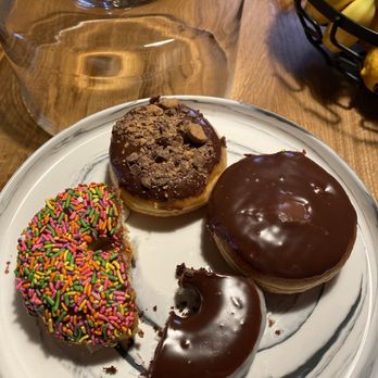 Deviant Donuts - Chocolate sprinkle, double chocolate, Boston crème and peanut butter donuts from Deviant Donuts - Donuts Near Me - Mystic, Connecticut