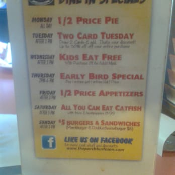 The Porch - Daily Specials - American Near Me - Burleson, Texas The Porch - Daily Specials - American Near Me - Burleson, Texas