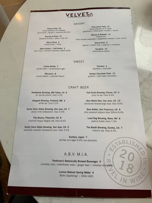 Menu photo 7 Velvet 48 Wine Bar Burlingame, CA