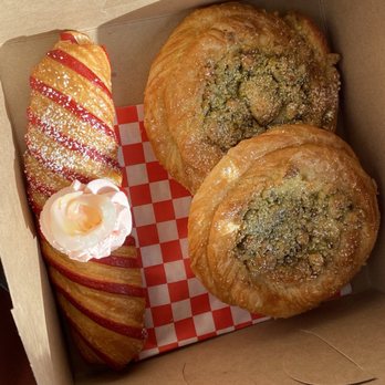 Benji's Bakery & Cafe - Lychee croissant and pistachio I think - Bakeries Near Me - Anchorage, Alaska