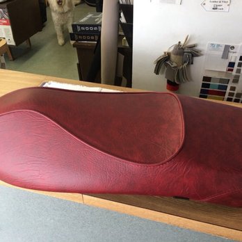 A & E Auto & Boat Upholstery - Seat at the front counter. My dog Sam in the office ! - Auto Upholstery Near Me - Melbourne, Florida A & E Auto & Boat Upholstery - Seat at the front counter. My dog Sam in the office ! - Auto Upholstery Near Me - Melbourne, Florida
