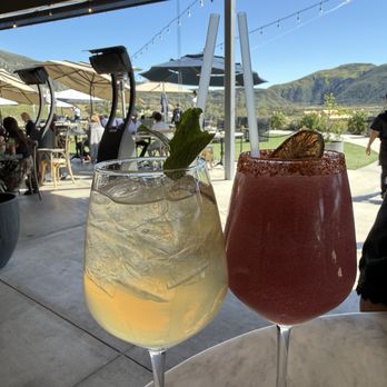 Gaspar's Restaurant - Peach mint sangria (left) and pomegranate slushee (right) - Spanish Near Me - Temecula, California