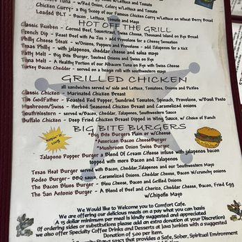 Comfort Cafe - Menu - Breakfast & Brunch Near Me - San Antonio, Texas