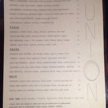 Union - Menu - Italian Near Me - Pasadena, California Union - Menu - Italian Near Me - Pasadena, California