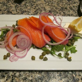 Petit Valentien - smoke salmon and fresh capes and onions. - French Near Me - Santa Barbara, California Petit Valentien - smoke salmon and fresh capes and onions. - French Near Me - Santa Barbara, California