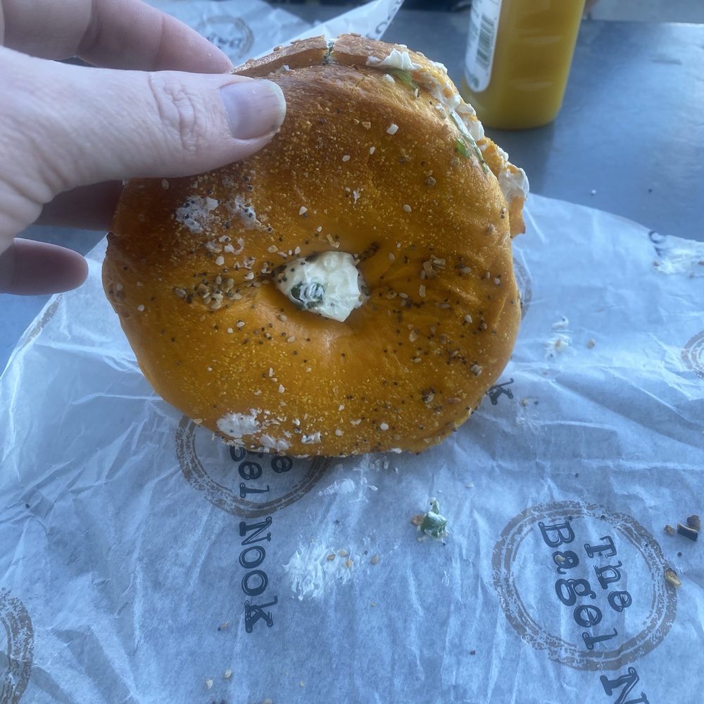 The Bagel Nook - Summerlin - Not cut through. Had to rip it apart. - Breakfast & Brunch Near Me - Las Vegas, Nevada